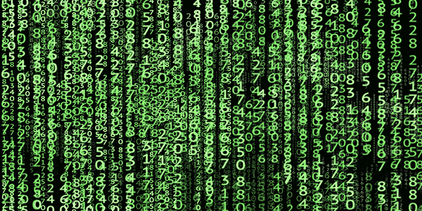 Training young people on Key Enabling Technologies Binary code waterfall