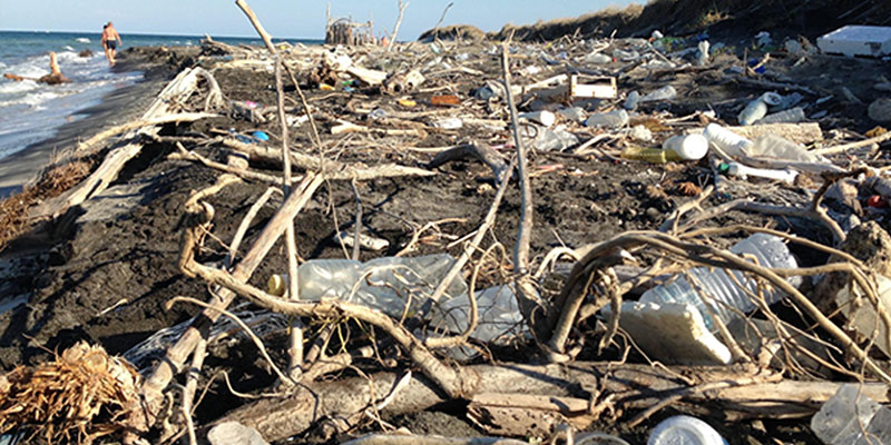 Trash on the beach