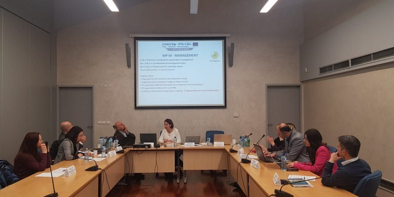 The second Steering Committee and Project Meeting of ON CLOUD NINE meeting with slide projection