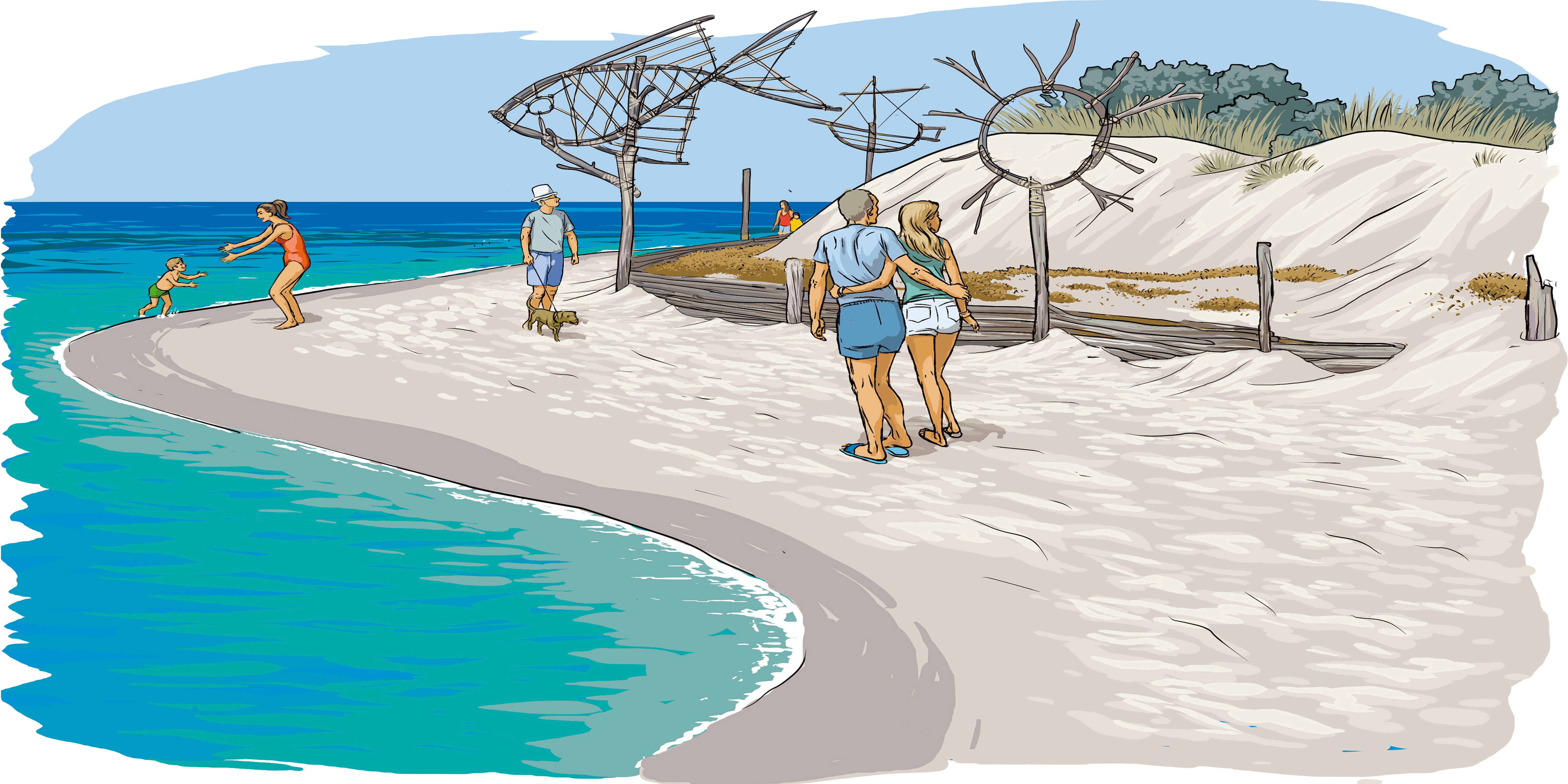 Call for design and implementation of art-driven reuse of wooden marine litter beach and sea