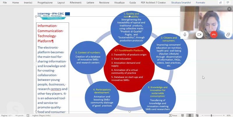 FOOD4HEALTH, first web meeting to overcome COVID-19 emergency call conference presentation