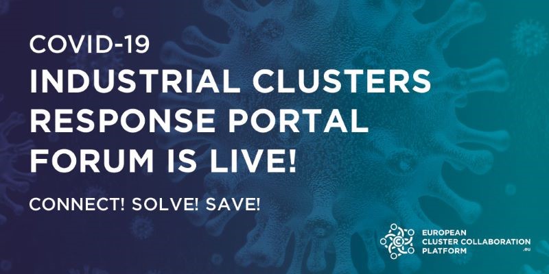 COVID-19, the industrial clusters portal is online! COVID poster