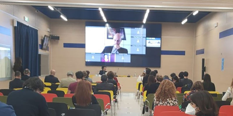 The NEST project people partecipating in an online presentation