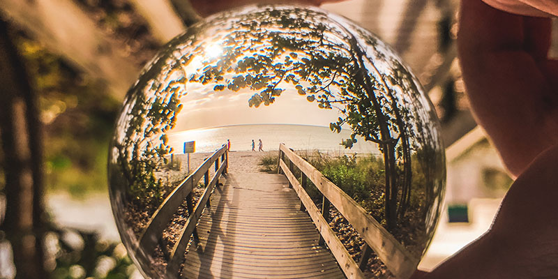 bubble, sea jetty and beach