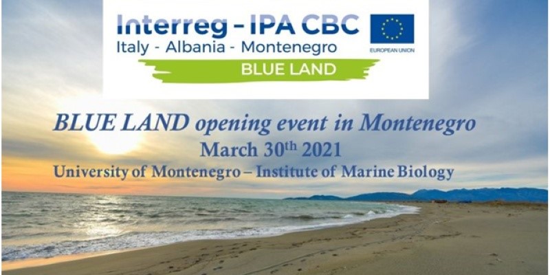 opening event in Montenegro beach, sea and logo