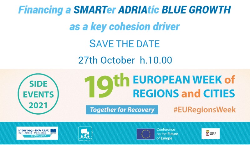 Financing a smarter Adriatic Blue Growth as a key cohesion driver Smart Adria Event Poster