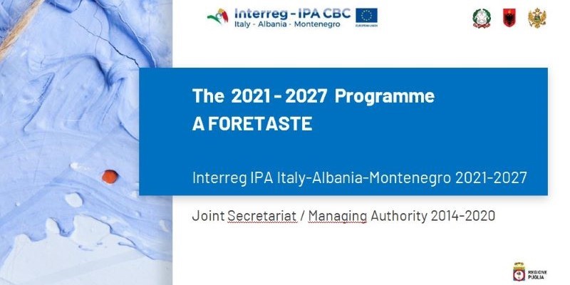 update on 2021-2027 programming Arms, Interreg Logo, A foretaste