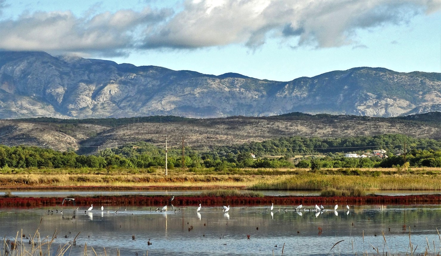 mountains, lake