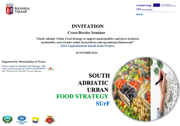 Tirana hosts SUrF Project Seminar on Sustainable Urban Food Policies