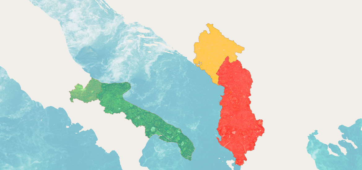Map of participating States in Interreg: Italy - Albania - Montenegro