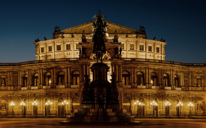Semperoper palace in the night