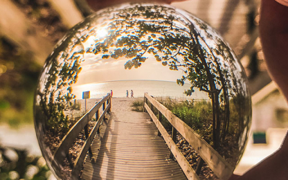 bubble, sea jetty and beach