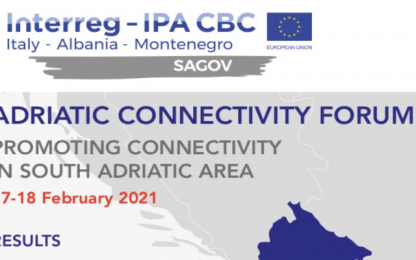 Adriatic Connectivity Forum logo and map