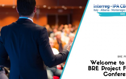 Final Conference on 12 July 2021 person, logo and text: Welcome to the BRE Project Final Conference