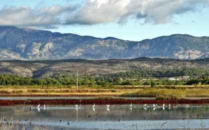 mountains, lake