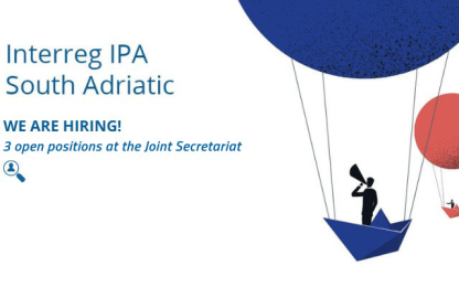 Interreg IPA South Adriatic. Public selection notice - No. 3 positions for the Joint Secretariat