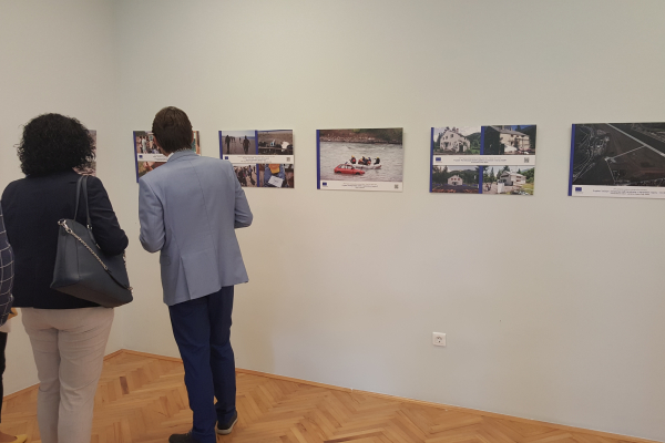 visitors at photo exhibition