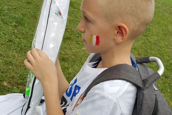 child with painted face